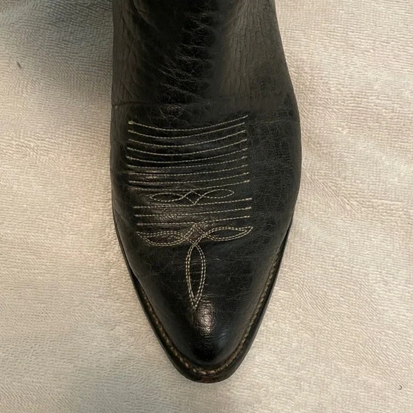 Tony Lama Black Cowboy Boots - Picture 3 of 7